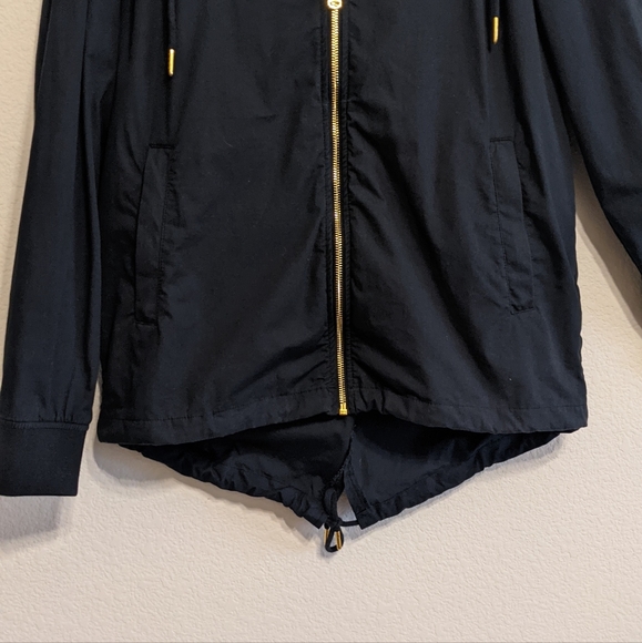 Five Four Poggy The Man Black Hooded Lightweight Parka Jacket Size Medium - Picture 3 of 8